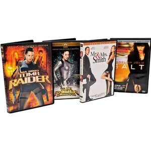 Angelina Jolie Action DVD Bundle (4) | Tomb Raider, Salt, Mr & Mrs Smith